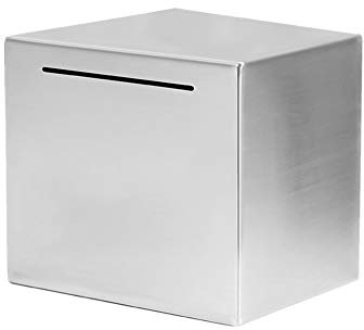 ZSooner Sparschwein, Spardosen aus Edelstahl, Spardose, die Nicht geöffnet Werden kann, sichere Spardose für Erwachsene und Kinder, muss zum Öffnen zerbrochen Werden