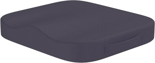 bonmedico Sitzkissen orthopädisch - Ergonomisches Memory Foam Kissen für Bürostuhl, Auto, Rollstuhlkissen oder Sitzerhöhung für Erwachsene - Wellness Grau