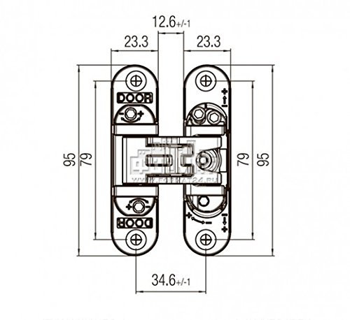 Koblenz Cerniera incasso regolabile K6200 per porta, Metallo, Incompiuta, Bianco