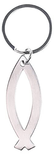 Fritz Cox Schlüsselanhänger Edelstahl-Fisch | Schlüsselanhänger Fisch aus Edelstahl | schöner Schlüsselanhänger mit geschliffener Oberfläche | auf Geschenkkarte | ca. 5,5cm