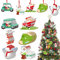 24 Stück Weihnachtsschmuck Holz Golf Ornament Holz Schneemann Ornamente Weihnachtsmann Golfball Ornament Golfanhänger Andenken Ornamente Dekorative hängende Ornamente für Urlaub Party Xmas Tree, 6