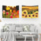 Ulticool – Wandteppich Dekoration Wohnung - Tulpen Blumen Natur Sonnenblume Sonne Sommer - Gelb Rosa Orange - Set von 2 Motiven – 73 cm x 95 cm - Wandtuch