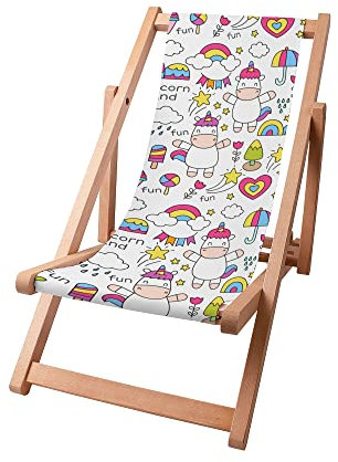 DreamRoots Kinder Liegestuhl Outdoor, Klappbarer Gartenstuhl für Draußen, Faltbarer Campingstuhl mit Waschbarem Bezug aus 100% Polyester bis zu 30 kg
