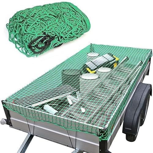 Nisorpa Polyethylene Cargo Net Luggage Netting (hook x 15) Mesh Truck Pickup Boat Nets for Secure Loads Truck Bed Cargo Net Trailer Net Cover Safety Net