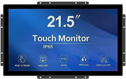 OSMARI Display di Controllo Industriale da 21,5 Pollici Display LCD Industriale Integrato Touch Aperto Antipolvere e Impermeabile IP65