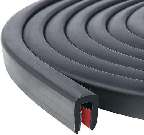 Storystore Fassungsprofil Kantenschutzprofil aus EPDM, Gummidichtung Kantenschutz Fassungsschutz U-Form Gummi Kantenschutz für Blech, Autotüren, Luke, Tischecken, 6mm x 3m Länge