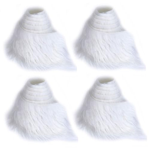 4 Stück Kunstfellstoff Für Weihnachten Zotteliger Plüschstoff 1,5 M Synthetisch DIY Dekoratives Kunstfell Winterkostüm Strumpf Puppe Weihnachtsbaum Rock Zwerg Kunsthandwerk Fell Weiß