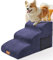 Hundetreppe 3 Stufen,Masthome Hundetreppe für Kleine Hunde, Katzentreppe für Alte Katzen, Haustiertreppe mit Waschbar Bezug,Hunderampe 40cm Hoch für Sofa Bett