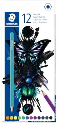 STAEDTLER Buntstifte Noris Edition cool & cute mit hoch pigmentierten Farben, klassischer Sechskantform und weicher Mine, 12 trendfarben Buntstifte im Kartonetui, 146 C12 E1
