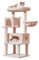 Taoqimiao Arbre à chat MS029LP - Tour pour chat d'intérieur - 2 niches luxueuses avec grands paniers suspendus réglables et grand perchoir luxueux - Rose gelée