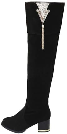 Generico Stivali Texani Donna con Tacco Bassi Texani Invernali Scarponcini Tacco Medio Stivali Camperos Donna Boots a Metà Polpaccio Stivali Donna Indianini Tronchetti Equitazione Cerniera Stivaletto