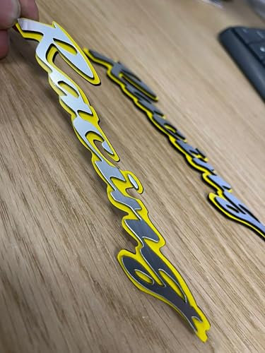 Coppia di scritte Racing per Fiat uno turbo I.E. Giallo e argento