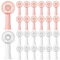 Tujoe 24 Pcs Mini Powerful Handheld Fan 3 Speed Personal Small Portable Rechargeable Fan with Base USB for Women Eyelash Makeup Office Travel Beach Indoor Outdoor (Pink,White)