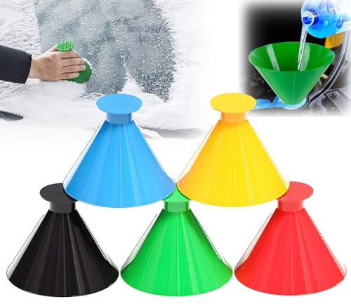 Magischer Auto Eiskratzer – Zweiteiliger Doppelkopf-Kegel Eiskratzer für Windschutzscheibe, Ergonomischer Griff, Doppelseitiger Schaber für Winter Schnee & EIS