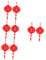 MAGICLULU 4 Sätze Laterne Aus Filz New Year Decoration Fee Batteriebetrieben Gartenlaternen Laterne Zum Aufhängen An Der Tür Laternenanhänger Für Den Haushalt Filzstoff Rot 2 Stück * 4