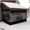 Pavillon-Jalousien für den Außenbereich, 0,5 mm, transparent, wasserdicht, mit Ösen, schwarz, 4,5 x 2,5 m, ideal für Garten, Garage, Balkon, Pergola