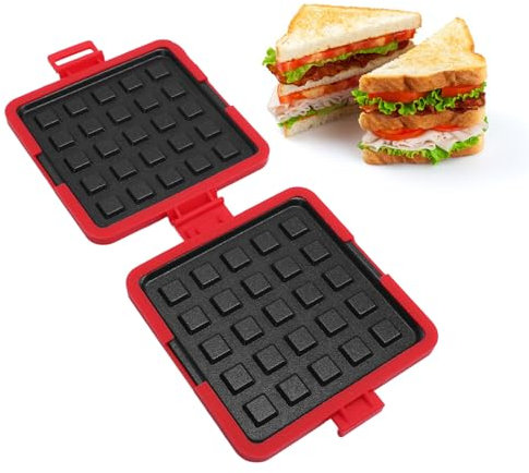 Microwave Toastie Sandwich Maker, Non Stick Silicone Microwaveable Cookware Breakfast Sandwich Maker for Cooking Delicious Sandwiches (Style 3)