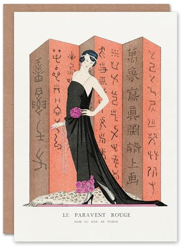 Artery8 George Barbier Art Card The Red Paravan Vintage Fashion Advert
