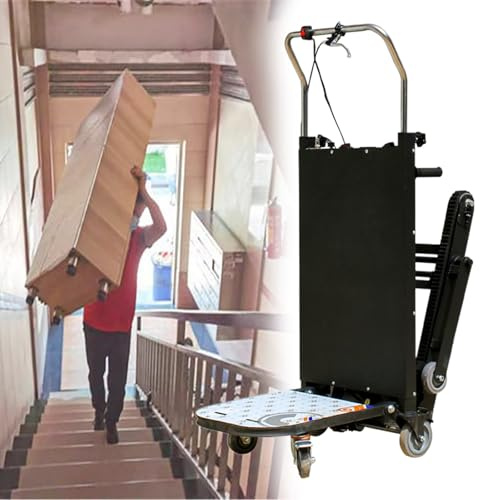 XNZJHPP Electric Stair Climbing Dolly, 2980 W Electric Stair Climbing Hand Truck, 500 kg Max Load Capacity, Folding Stair Climber Hand Trucks for Moving Furniture