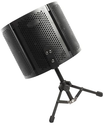 FRCOLOR Mikrofon Isolationsschirm mit Windschutz aus Schwamm und Metall Verstellbarer Winkel Drei Stück Schutzschild für Professionelle Aufnahme und Broadcasting