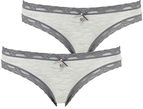 LIKE IT Nina von C Silverstar - Minislip - Modal - 2er-Pack (L, Anthrazit)