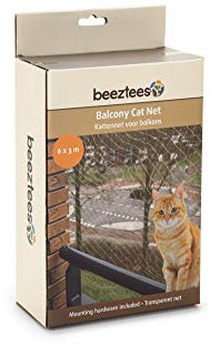 Beeztees Transparentes Katzennetz für den Balkon - 6 x 3 m