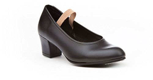 Zapatos Sevillana Profesional Piel Negro Punta Tacón Metálicos, Mod.303, Calzado Made In Spain. (37)