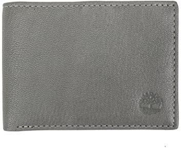 Timberland Portefeuille de sécurité pour homme en cuir véritable avec blocage RFID - gris - Taille unique