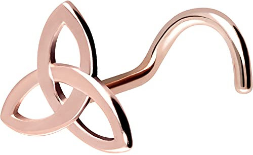 PIERCINGLINE 750er GOLD Nasenpiercing Spirale 18 KARAT TRISKELE Piercing Nase Stecker Roségold