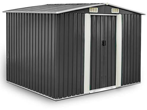 Estexo GGS Metall Geräteschuppen mit Satteldach anthrazit 257x205x178 cm