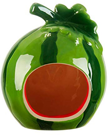 POPETPOP- Wassermelonen-Form für Kleintiere, aus Keramik, Haustier, Katzenhöhle, für Chinchilla-Hamster