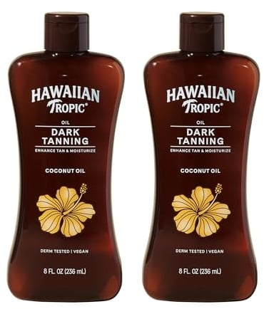 Hawaiian Tropic Dark Tanning Oil, 8 Fl Oz (2 Pack)