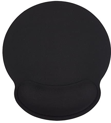 Wrist Rest Support Mouse Pad,Ergonomic Memory Foam Mouse Mat 9x10in Non-Slip Rubber Base with Comfortable Lycra Cloth Pain Relief Mousepad for Computer, Laptop (Black Foam)