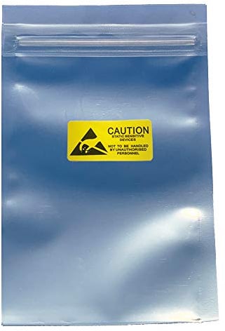 Daarcin Lot de 200 sacs antistatiques, sacs ESD refermables de 10 x 15 cm pour disque dur SSD avec 200 étiquettes, sacs antistatiques translucides pour divers appareils électroniques