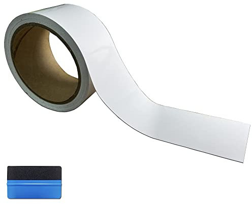NewL Autofolie Glänzend - 5cm x 900cm Selbstklebend Folie für Auto, Motorrad, Fenster, Kfz Chromleisten, Zierleisten (Weißer Glanz)