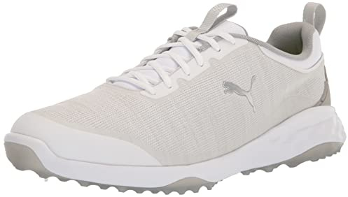 PUMA Herren Fusion Pro Golfschuh, White Silver High Rise, 47 EU