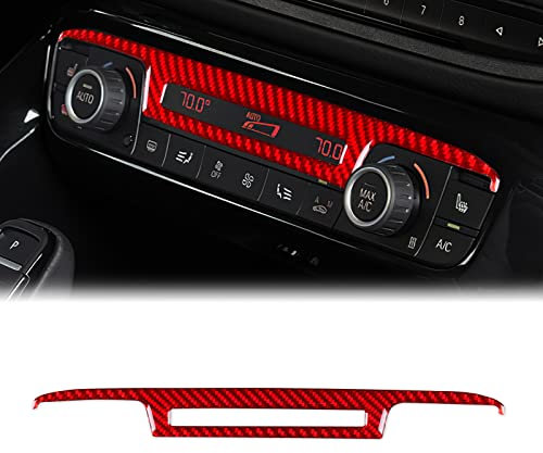 KUNGKIC Kohlefaser Auto-Klimaanlage Schalter Panel Aufkleber Innenbereich Dekorativ Compatible with Toyota Supra GR A90 A91 MK5 2019-2022 Zubehör(Rot)