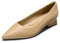 DREAM PAIRS Women's Chunky Heels Closed Toe Low Block Work Shoes Pointed Toe Dress Comfortable Wedding Pumps SDPU2321W,Size 7,Nude-Pu,SDPU2321W