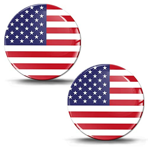 Biomar Labs 2 x Aufkleber 3D Gel Silikon USA Flagge Fahne Aufkleber Autoaufkleber Auto Motorrad Fahrrad Fenster Handy Laptop PC Tablet Tür F 255