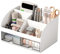 ROMINVIC Schreibtisch Organizer - Büro-Organizer mit 6 Fächern und 2 kleinen Schubladen, Desk Storage Box für Stiftehalter, Remote-Control und weitere kleine Büroartikel-Weiß