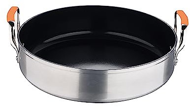 San Ignacio Compact - Olla Baja de 28cm - Aluminio Forjado - Interior Whitford Fusion En Negro Pulido - Exterior En Acabado Mate - Lista para Inducción - Mango De Acero Inoxidable Detalle Color