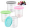 Queryifv 4 Stück Eisbehälter für Speiseeis, Eiscreme Becher für Ninja Kommt Löffel Ninja Ice Cream Pint Eiscreme-Maschinen-Ersatzgläser mit Deckel Für Ninja BPA-Frei Creamy Deluxe