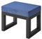 IBUYKE 16” Kleiner Fußhocker Ottomane, Rechteckige Leinen Fußablage Hocker mit Gepolstertem Sitz und Metallbeinen, Moderne Ottomane Fußstütze für Wohnzimmer Schlafzimmer Sessel, Blau WBD001L