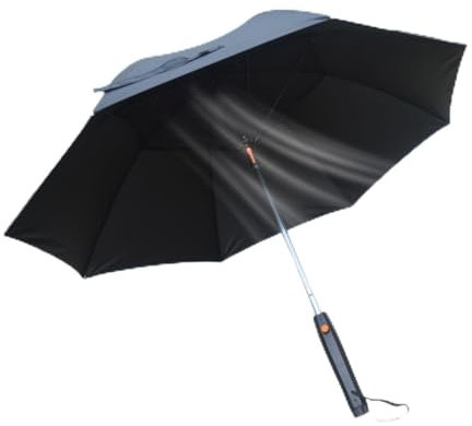 tinysiry UV Sun Umbrella with Fan and Mister,USB Rechargeable Sun Umbrella Portable Cooling Fan Umbrella,3-In-1 Sun Protection Umbrella Foldable Umbrella Cooling for festival Beach Summer Activities.