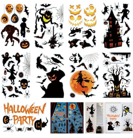 Bieiyhe 9 Stück Blutige Fußabdrücke Blutige Handabdrücke Halloween Blutige Aufkleber Horror Fenster Aufkleber Blutige Fensterbilder Deko Fensterbilder Gruselig Halloween Deko Outdoor Innen Sticker