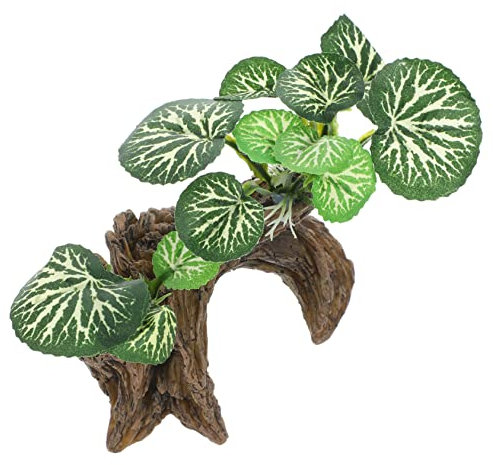 Happyyami Adornos de Acuario Artificial Plants Aqua Plant contenedor de terrario Plantas Artificiales Rana peceras Planta ártificial Planta Reptil Decorativa Planta Falsa de Acuario Resina