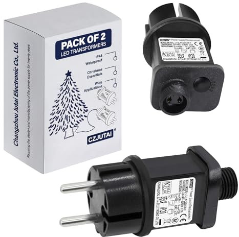 CZJUTAI LED-Transformator IP44 Stromversorgung für Weihnachtsbeleuchtung mit Stecker – EU-Stecker (Schraubsockel – Schalt-Modus – EL/FC36V12W)