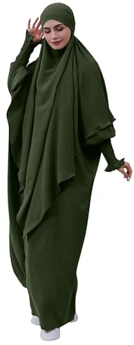 Bauzuoyo Gebetskleidung für Frauen Muslim Hijab Damen Kopftuch Abaya Lange Einfarbig Khimar Hijab, Dubai Nahen Osten Türkei Arabische Schal Tuch Hijab Weich Gemütlich Islamische Halstuch