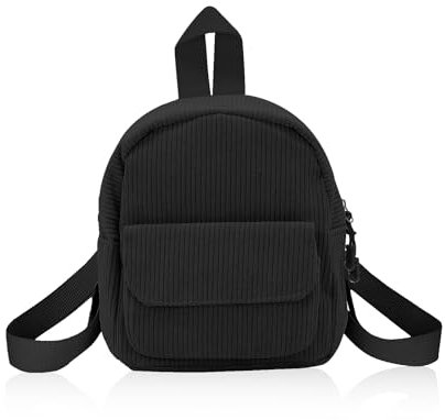 Energather Mini Rucksack, Corduan Women Backpack Damen Rucksack Klein süßer für Frauen und Mädchen, Mädchen für Reisen, Einkaufen, Spazieren (schwarz)