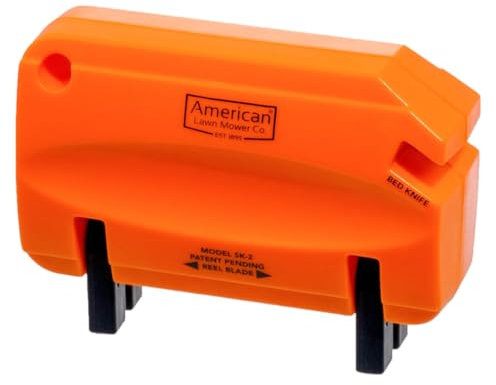 Venteo - Manuelles Schärfgerät für Rasenmäher mit Rolle, kompatibel mit American Lawn Mower, Great States, Earthwise und Scotts, Orange, Einheitsgröße